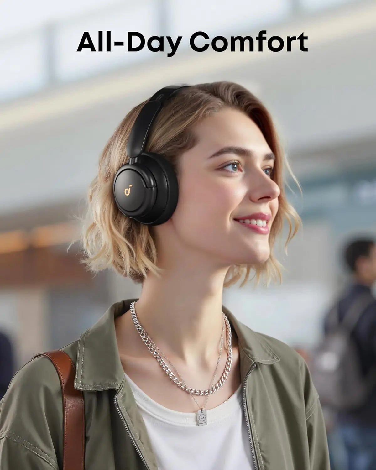 Fones de ouvido híbridos Soundcore by Anker Life Q30 com cancelamento de ruído ativo, sem fio Bluetooth, fone de ouvido supra-auricular
