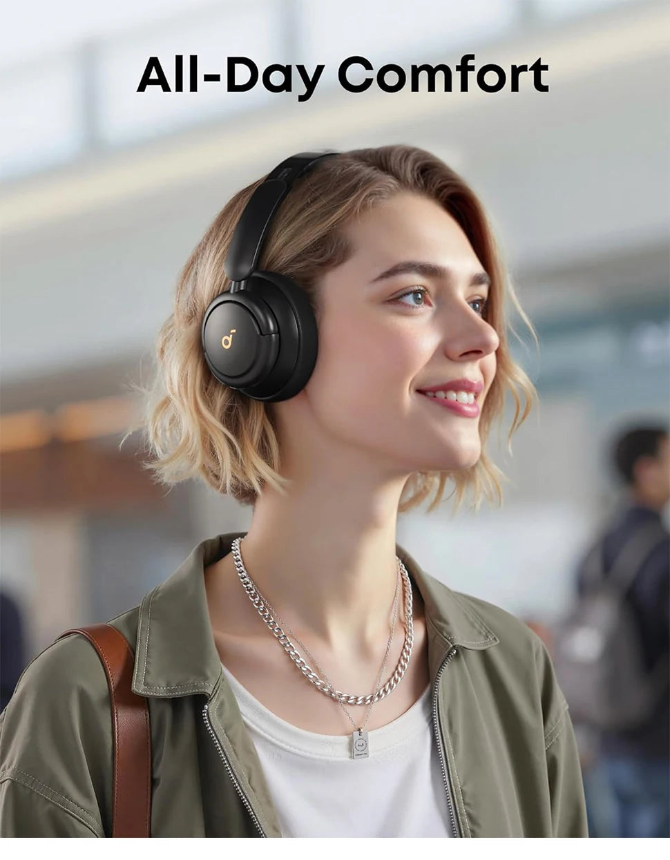 Fones de ouvido híbridos Soundcore by Anker Life Q30 com cancelamento de ruído ativo, sem fio Bluetooth, fone de ouvido supra-auricular