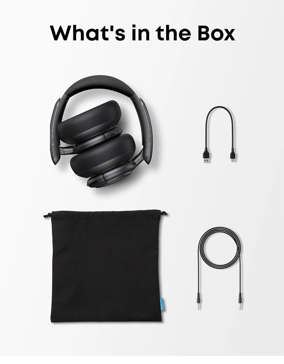 Fones de ouvido híbridos Soundcore by Anker Life Q30 com cancelamento de ruído ativo, sem fio Bluetooth, fone de ouvido supra-auricular