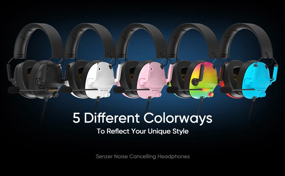 SENZER SG500 Fone de Ouvido Gamer Surround Sound Pro com Microfone com Cancelamento de Ruído – Dobrável e Portátil para PC, PS4, PS5, Xbox