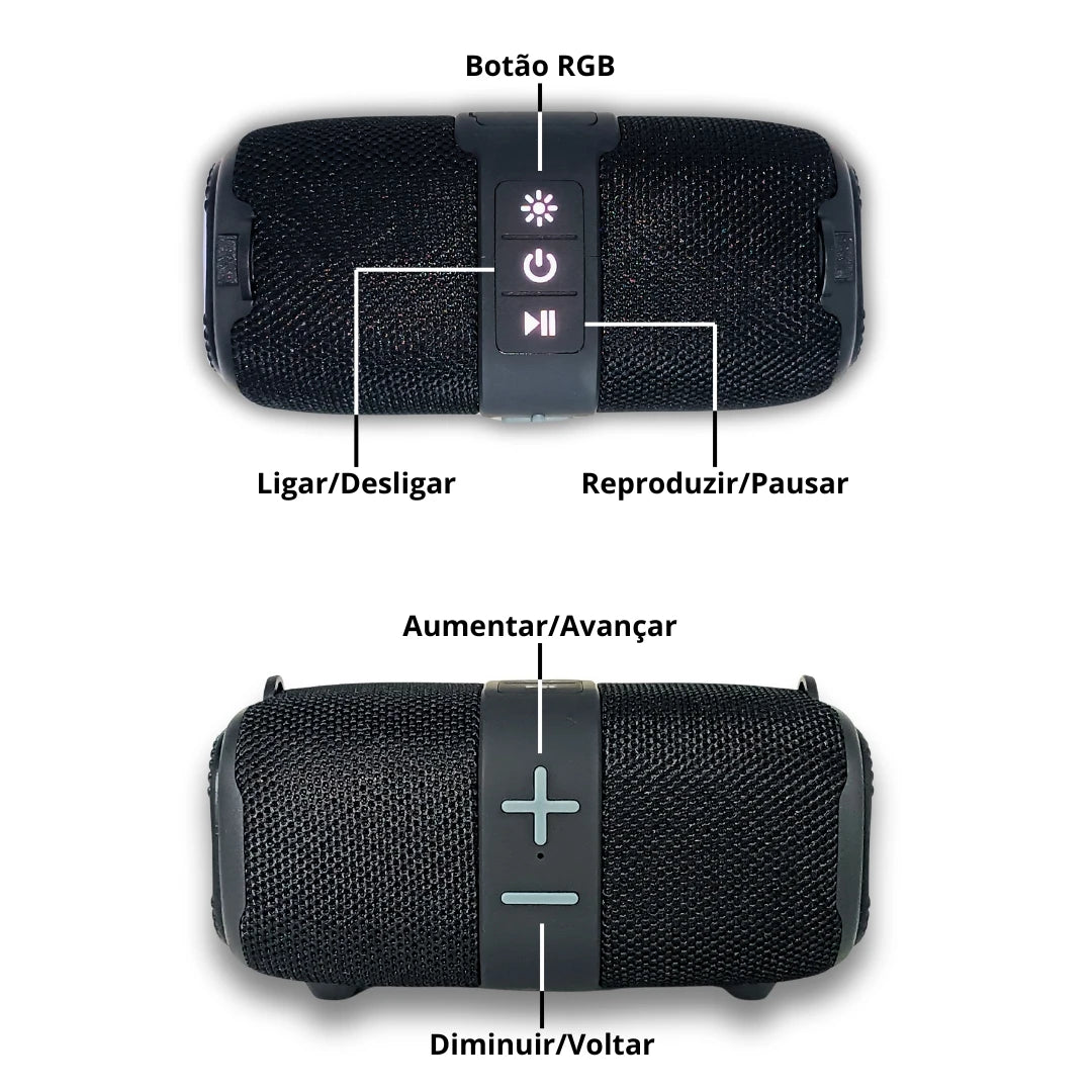 Caixa de Som Bluetooth Portátil RGB TWS - KA-8183