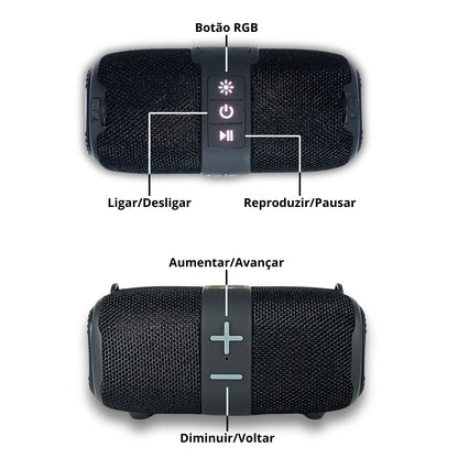 Caixa de Som Bluetooth Portátil RGB TWS - KA-8183