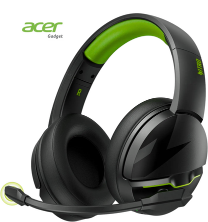 Headset Gamer Sem Fio Acer – Bateria de 100 Horas, Drivers Dinâmicos de 50mm, Microfone com Voz Clara, Fones Bluetooth para PC e PS4
