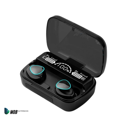 Fone de ouvido Bluetooth M10 com microfone, estojo carregador para fone, fone sem fio, tela de display LED