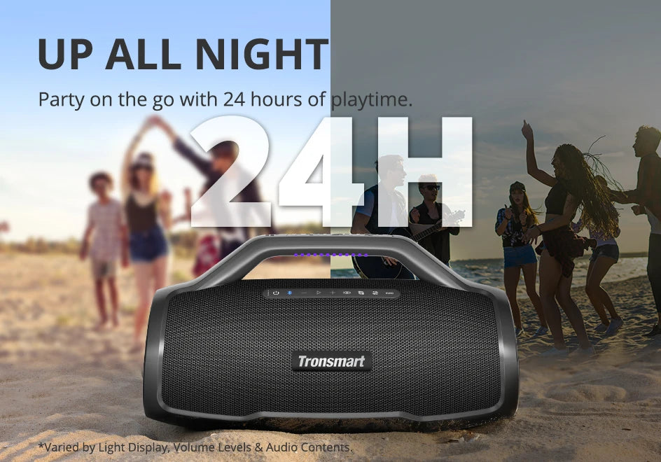 Tronsmart Bang Max Speaker Bluetooth Speaker com 130 W, sistema de som de 3 vias, sincronização com mais de 100 alto-falantes, controle por aplicativo, entrada para guitarra/microfone