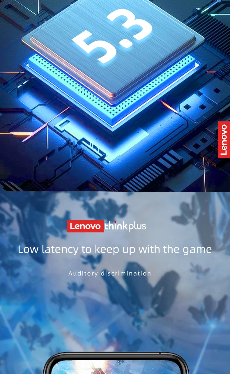 Fones de Ouvido Bluetooth Lenovo Thinkplus XT88 In Ear com Microfones Duplos, Redução de Ruído Estéreo, Graves HiFi e Controle Touch.