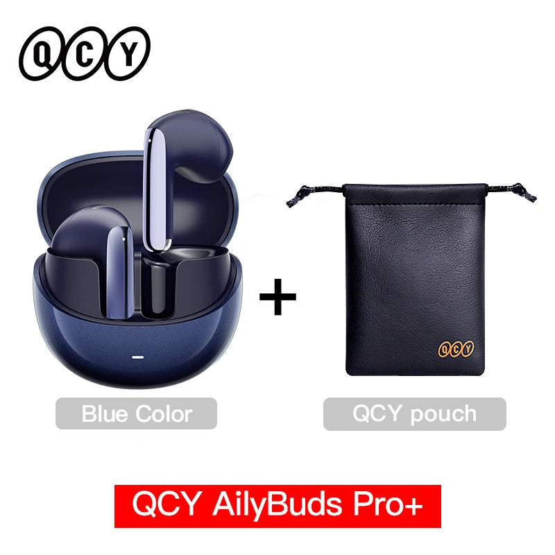 QCY HT10 AilyBuds Pro+ ANC com áudio de alta resolução e Bluetooth 5.3 LDAC, 6 microfones, AI HD, conexão multiponto para chamadas