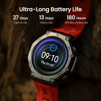 Amazfit T-Rex 3 Smartwatch Outdoor com tela AMOLED de 48 mm, 6 sistemas de satélite, GPS de banda dupla, 170 modos esportivos