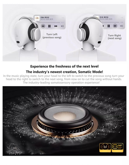 Fones de ouvido sem fio Picun F8 Pro ANC com rastreamento de cabeça, áudio espacial 3D - 52dB ANC HIFI, fone de ouvido Bluetooth ENC, microfone HD, aplicativo de baixa latência