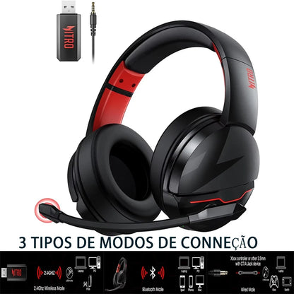 Headset Gamer Sem Fio Acer – Bateria de 100 Horas, Drivers Dinâmicos de 50mm, Microfone com Voz Clara, Fones Bluetooth para PC e PS4