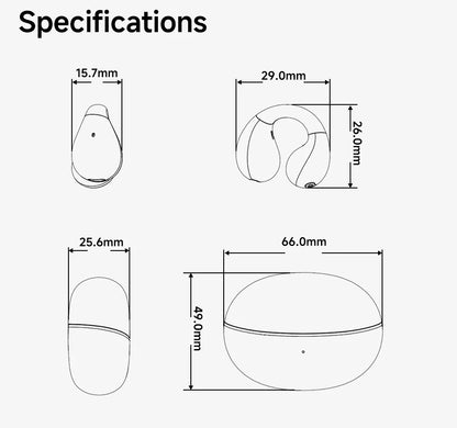 Fones de ouvido QCY Crossky C30 com clipe de orelha