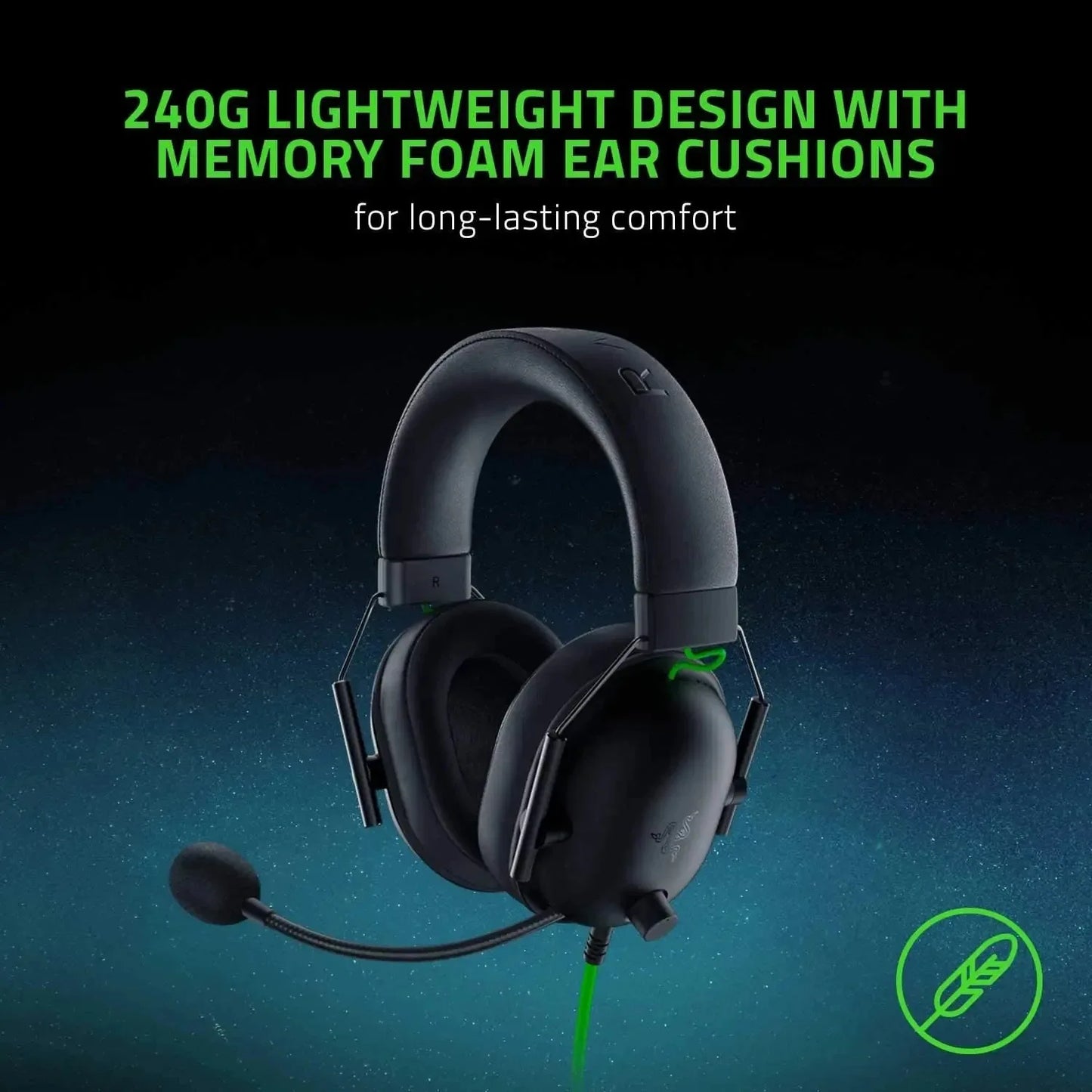 Razer BlackShark V2 X Headset com Fio para eSports – Cancelamento Passivo Avançado de Ruído, Som Surround 7.1, Microfone Cardioide Hyperclear