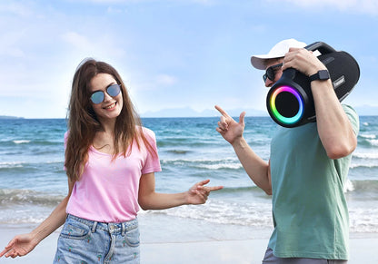 Tronsmart Bang Max Speaker Bluetooth Speaker com 130 W, sistema de som de 3 vias, sincronização com mais de 100 alto-falantes, controle por aplicativo, entrada para guitarra/microfone