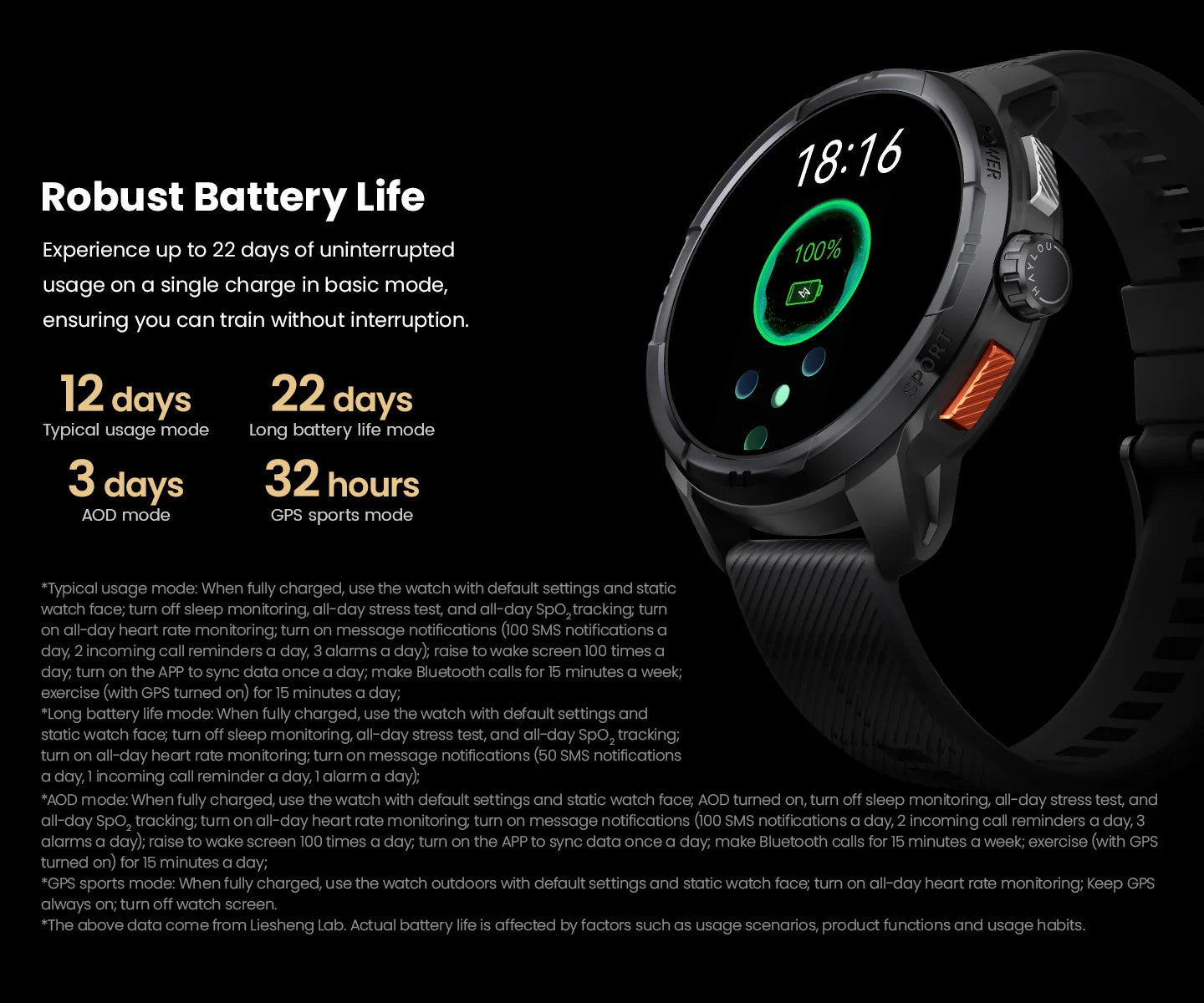 Relógio Inteligente Haylou Solar Ultra GPS com Tela AMOLED de 1,6”, Taxa de Atualização de 60Hz, Chamadas Bluetooth, Resistência à Água de 5ATM, Relógio Inteligente Esportivo