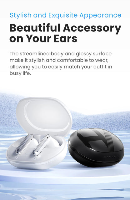 Fones de ouvido HAYLOU Mori Pro Bluetooth 5.4 - 43dB ANC com cancelamento de ruído ativo, fones de ouvido sem fio com 6 microfones e bateria com duração de 35 horas