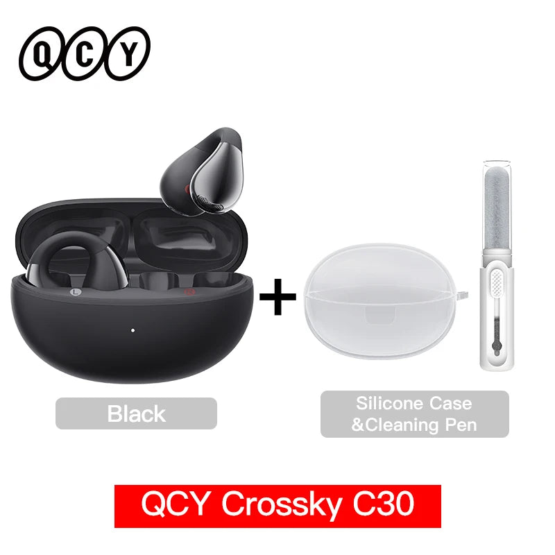 Fones de ouvido QCY Crossky C30 com clipe de orelha