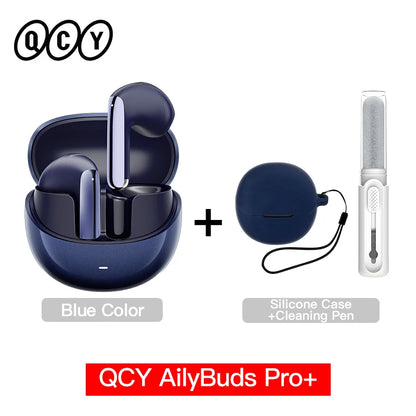 QCY HT10 AilyBuds Pro+ ANC com áudio de alta resolução e Bluetooth 5.3 LDAC, 6 microfones, AI HD, conexão multiponto para chamadas