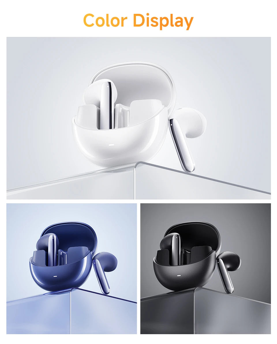 QCY HT10 AilyBuds Pro+ ANC com áudio de alta resolução e Bluetooth 5.3 LDAC, 6 microfones, AI HD, conexão multiponto para chamadas