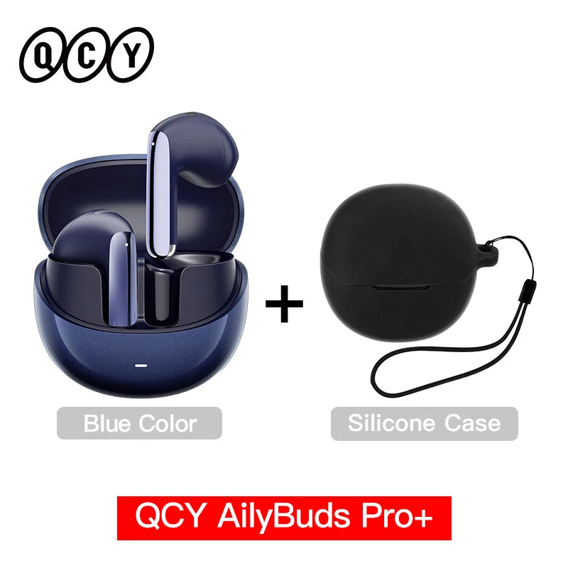 QCY HT10 AilyBuds Pro+ ANC com áudio de alta resolução e Bluetooth 5.3 LDAC, 6 microfones, AI HD, conexão multiponto para chamadas