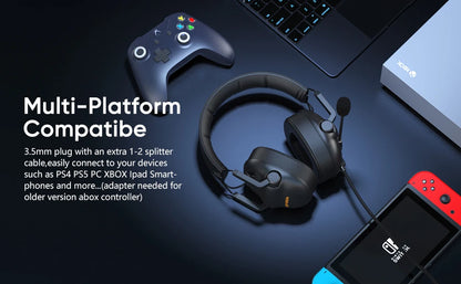 SENZER SG500 Fone de Ouvido Gamer Surround Sound Pro com Microfone com Cancelamento de Ruído – Dobrável e Portátil para PC, PS4, PS5, Xbox