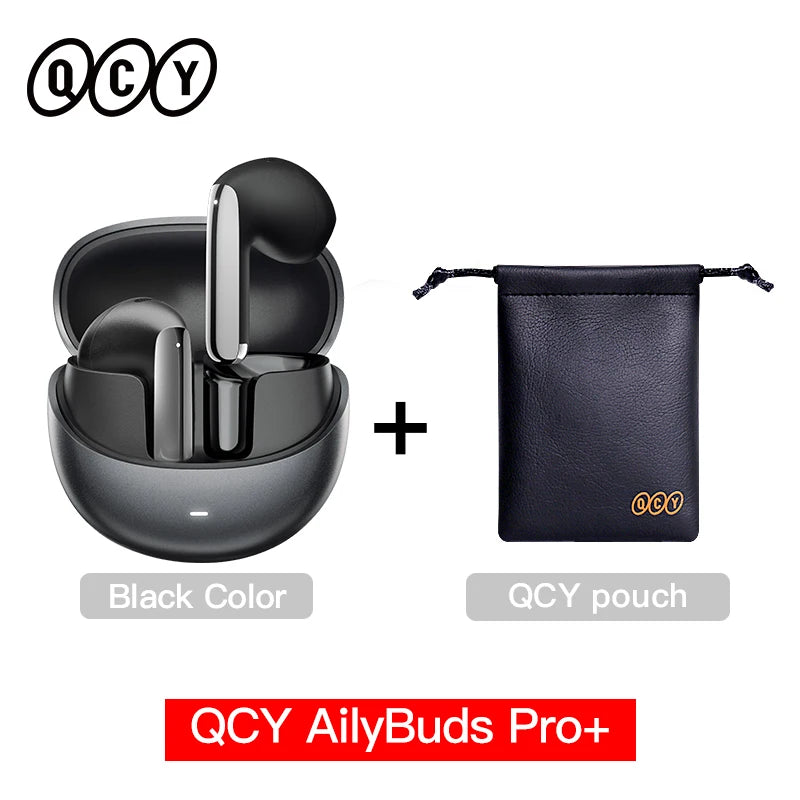 QCY HT10 AilyBuds Pro+ ANC com áudio de alta resolução e Bluetooth 5.3 LDAC, 6 microfones, AI HD, conexão multiponto para chamadas