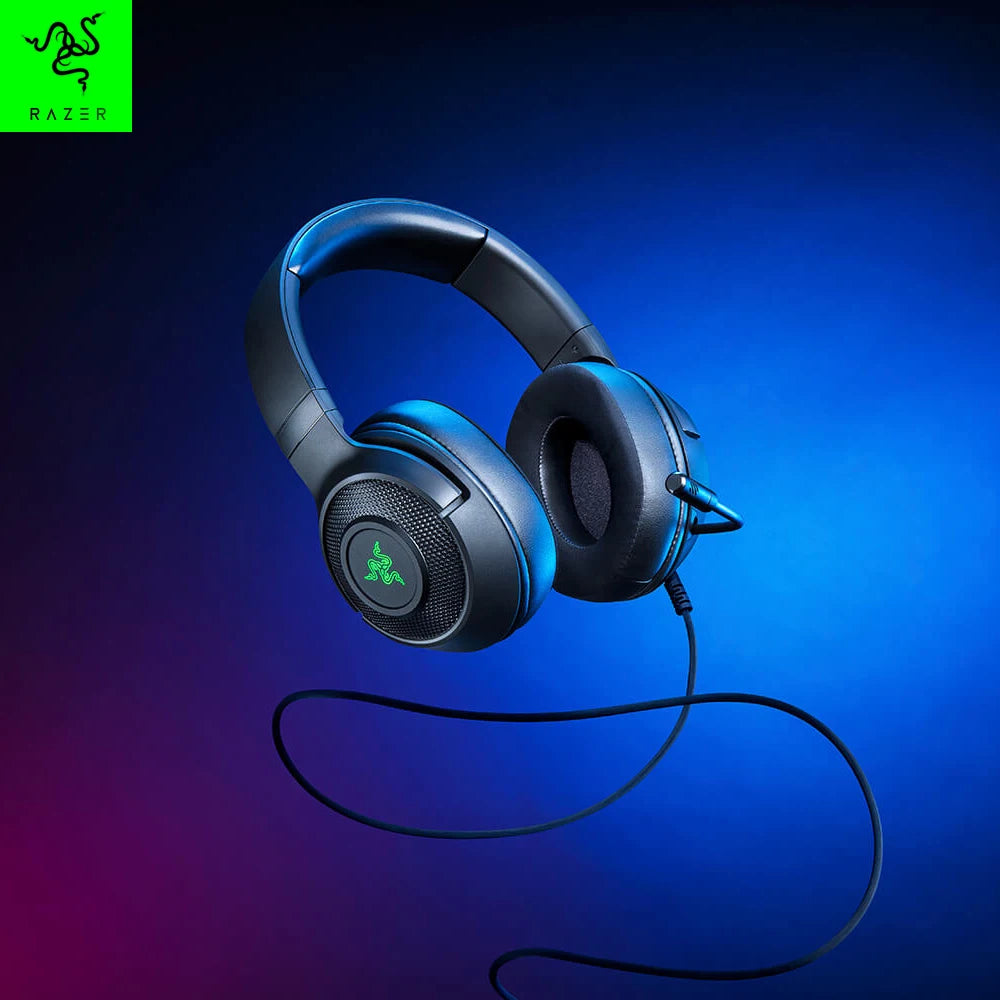 Headset Gamer com Fio Razer Kraken V3 X Original – Som Surround 7.1 com Driver TRIFORCE de 40mm e Microfone Cardioide HYPERCLEAR