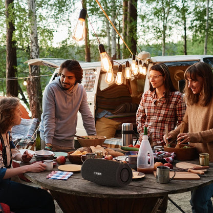 Caixa de som portátil TRIBIT StormBox Lava 80W Bluetooth, carregador portátil integrado, controle por aplicativo, à prova d'água IP67 para atividades ao ar livre, camping e festas