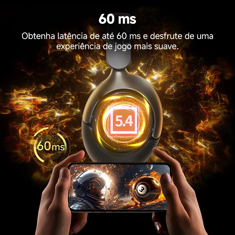 Fone de ouvido sem fio QCY H3 Pro ANC com cancelamento de ruído de 50 dB e áudio espacial de alta resolução com LDAC Bluetooth 5.4.