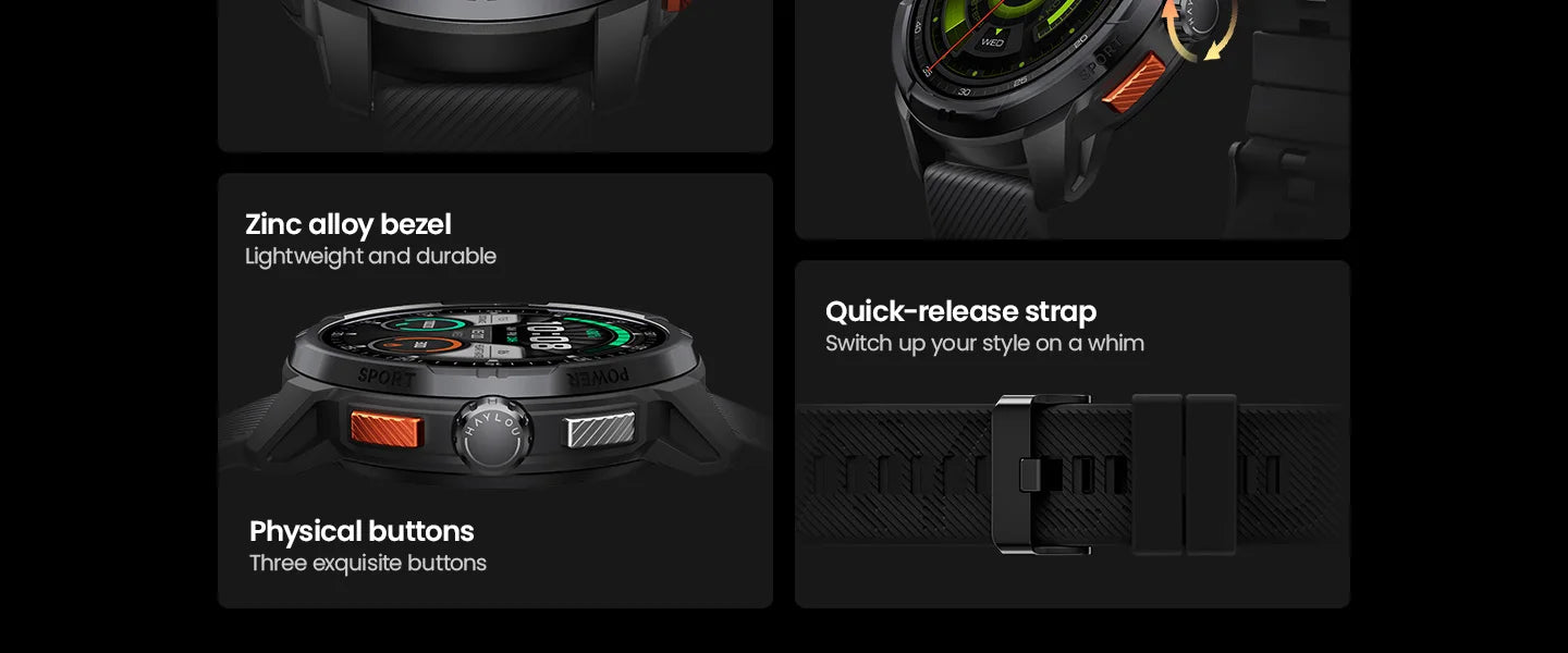 Relógio Inteligente Haylou Solar Ultra GPS com Tela AMOLED de 1,6”, Taxa de Atualização de 60Hz, Chamadas Bluetooth, Resistência à Água de 5ATM, Relógio Inteligente Esportivo