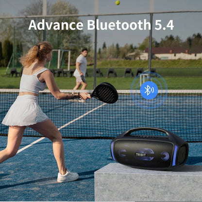 Caixa de som Bluetooth TRIBIT StormBox Blast 2, potência de 200 W com subwoofer, caixa de som para festas externa IP67, 30 horas de reprodução, LED, entrada para microfone