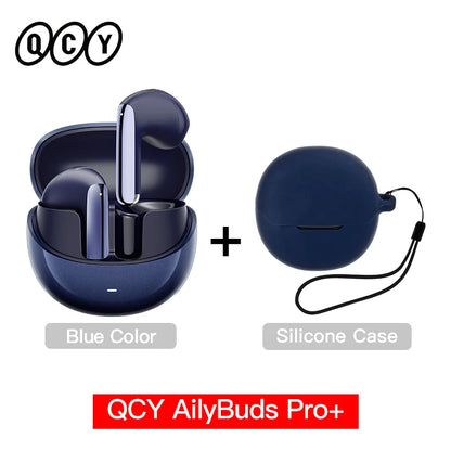 QCY HT10 AilyBuds Pro+ ANC com áudio de alta resolução e Bluetooth 5.3 LDAC, 6 microfones, AI HD, conexão multiponto para chamadas