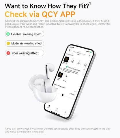 QCY HT10 AilyBuds Pro+ ANC com áudio de alta resolução e Bluetooth 5.3 LDAC, 6 microfones, AI HD, conexão multiponto para chamadas