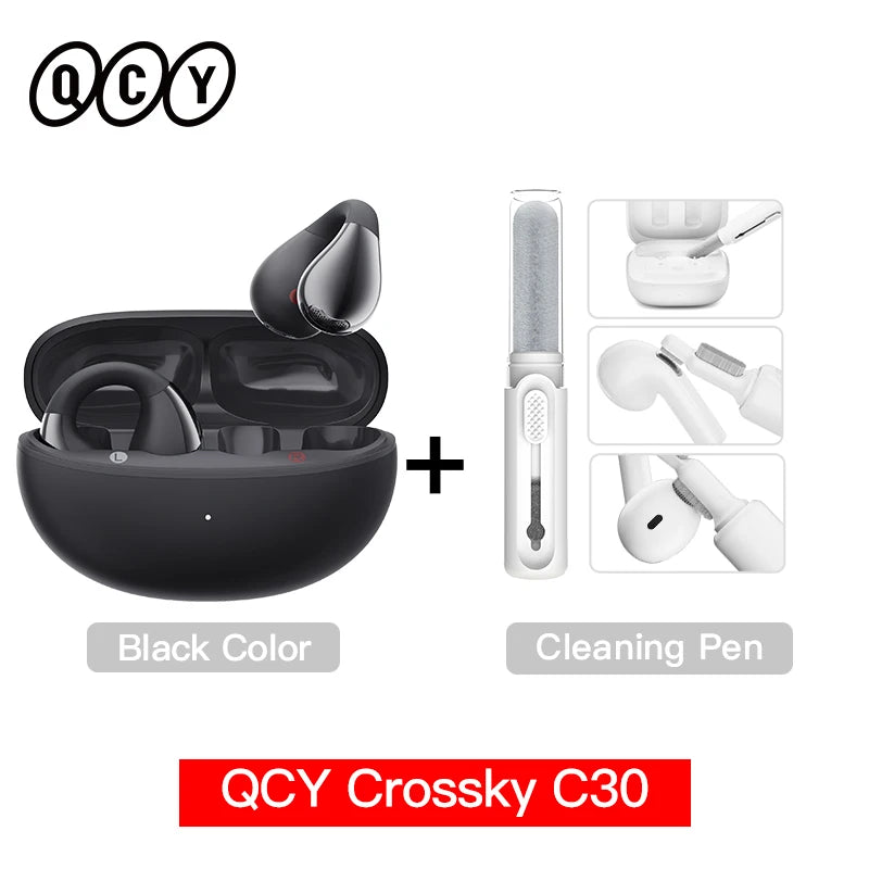 Fones de ouvido QCY Crossky C30 com clipe de orelha