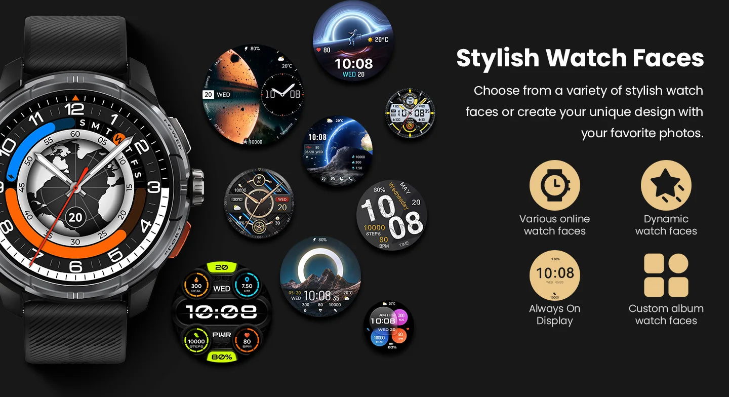 Relógio Inteligente Haylou Solar Ultra GPS com Tela AMOLED de 1,6”, Taxa de Atualização de 60Hz, Chamadas Bluetooth, Resistência à Água de 5ATM, Relógio Inteligente Esportivo