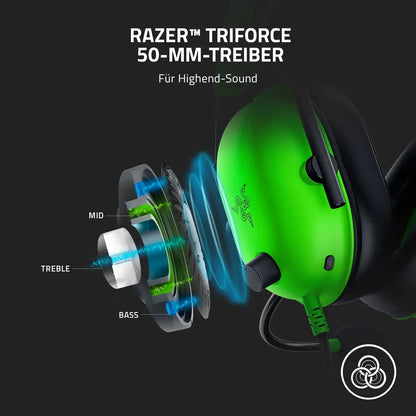Razer BlackShark V2 X Headset com Fio para eSports – Cancelamento Passivo Avançado de Ruído, Som Surround 7.1, Microfone Cardioide Hyperclear