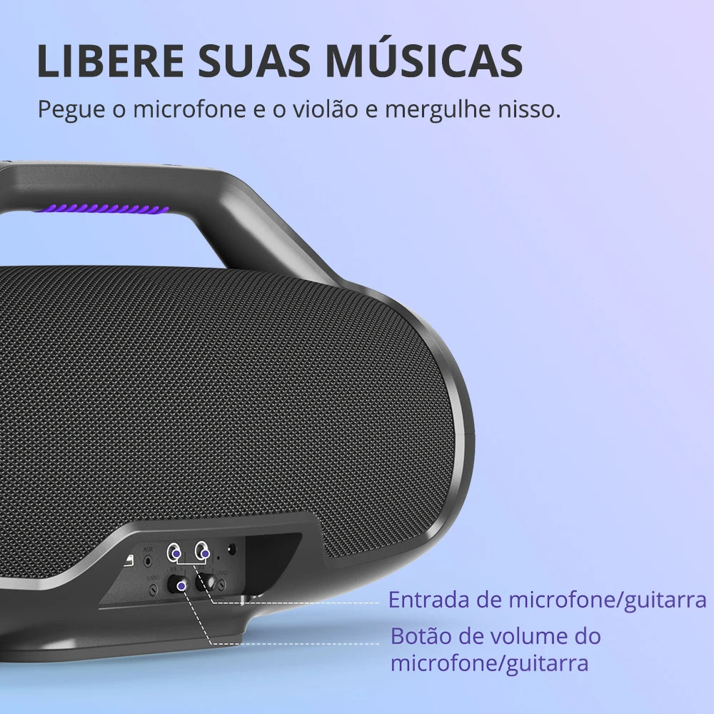 Tronsmart Bang Max Speaker Bluetooth Speaker com 130 W, sistema de som de 3 vias, sincronização com mais de 100 alto-falantes, controle por aplicativo, entrada para guitarra/microfone