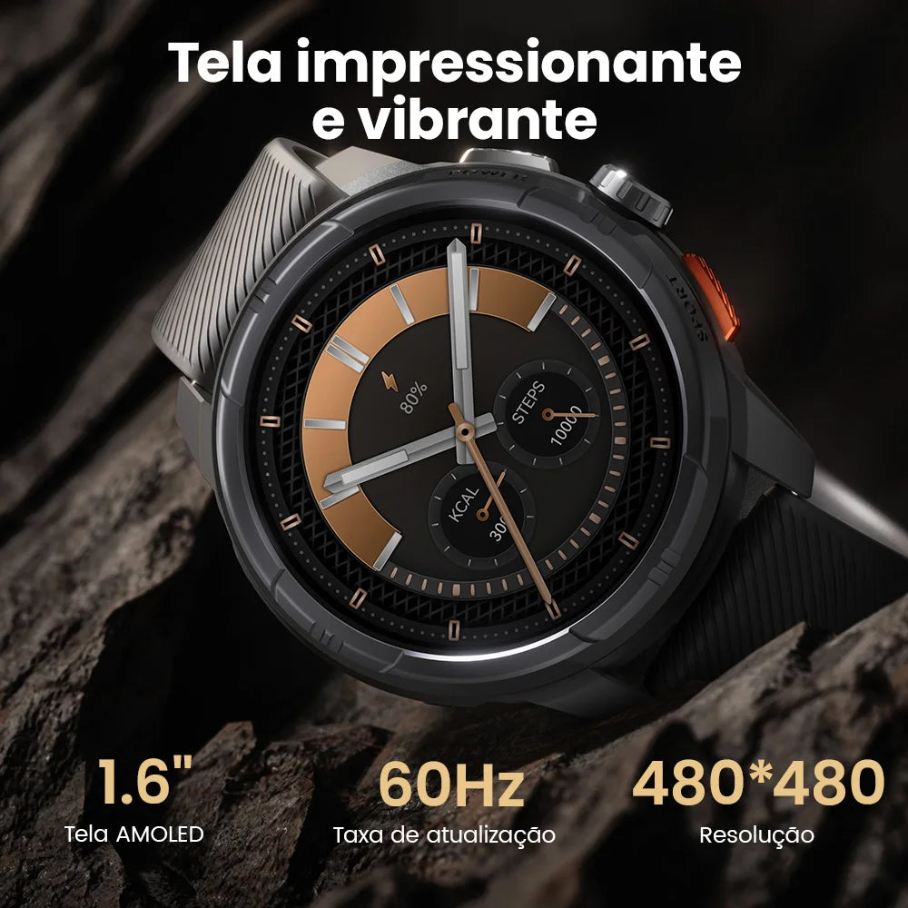 Relógio Inteligente Haylou Solar Ultra GPS com Tela AMOLED de 1,6”, Taxa de Atualização de 60Hz, Chamadas Bluetooth, Resistência à Água de 5ATM, Relógio Inteligente Esportivo