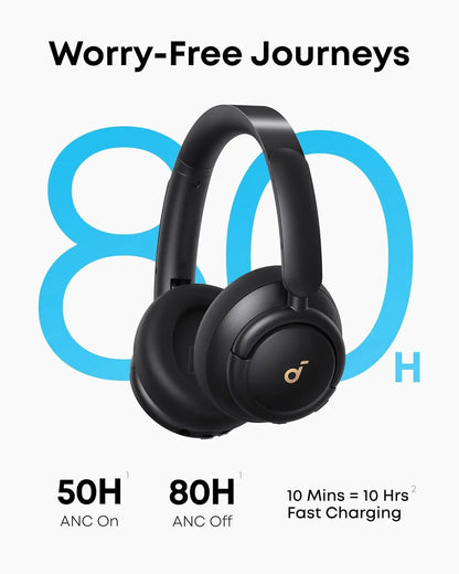 Fones de ouvido híbridos Soundcore by Anker Life Q30 com cancelamento de ruído ativo, sem fio Bluetooth, fone de ouvido supra-auricular
