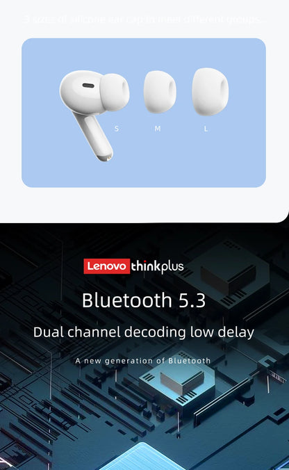 Fones de Ouvido Bluetooth Lenovo Thinkplus XT88 In Ear com Microfones Duplos, Redução de Ruído Estéreo, Graves HiFi e Controle Touch.