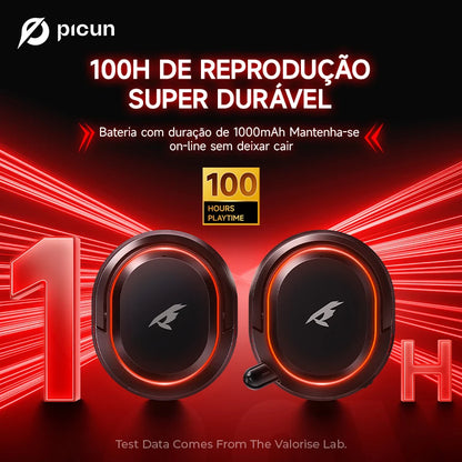 Fone de ouvido sem fio para jogos Picun G2 2.4G Bluetooth 5ms baixa latência 7.1 surround microfone ENC para PC PS4 PS5 Switch de telefone