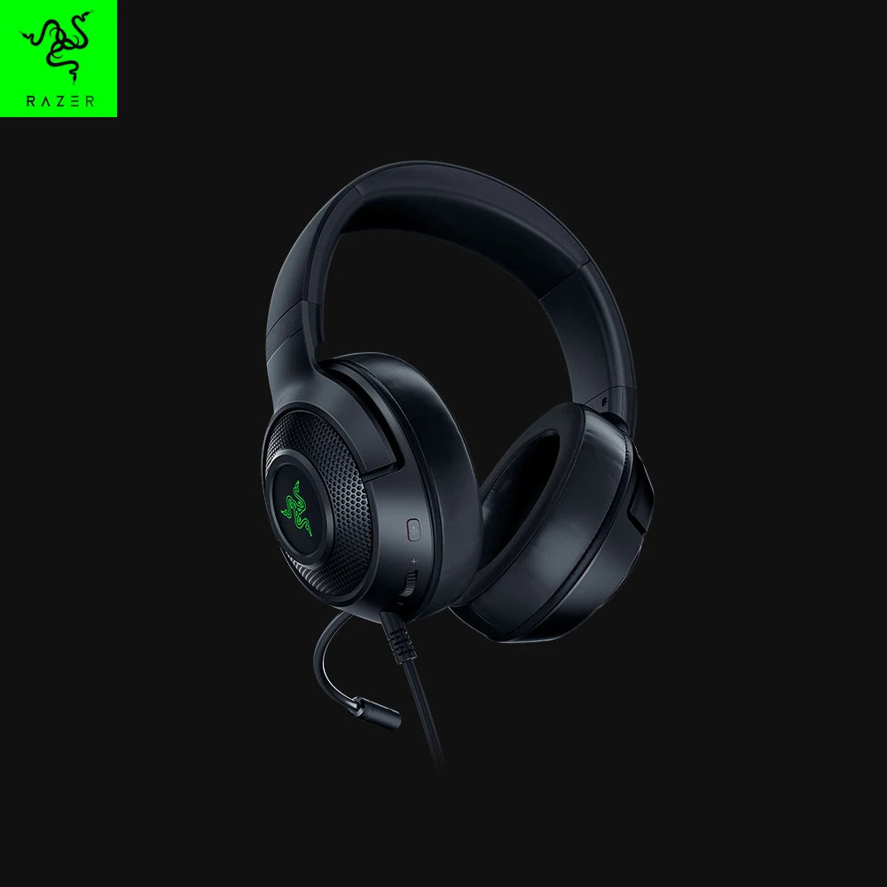 Headset Gamer com Fio Razer Kraken V3 X Original – Som Surround 7.1 com Driver TRIFORCE de 40mm e Microfone Cardioide HYPERCLEAR