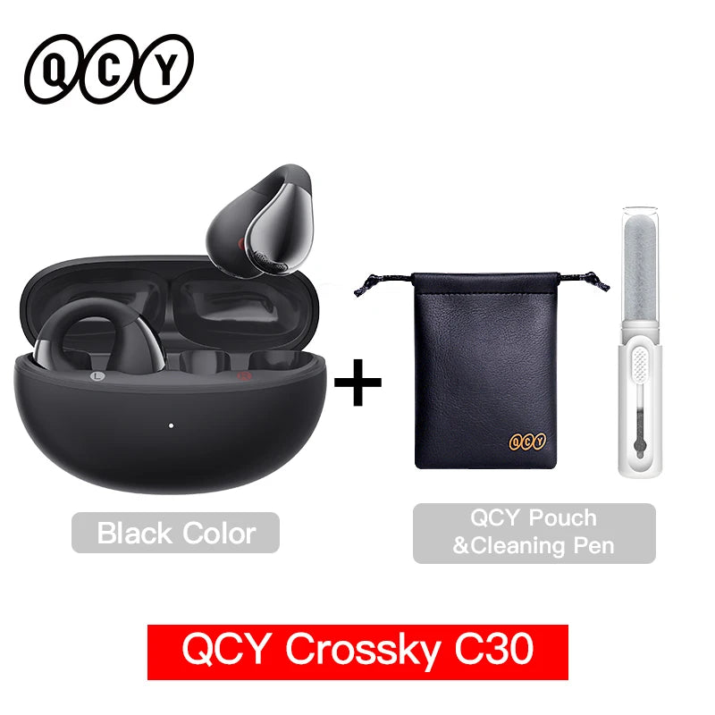 Fones de ouvido QCY Crossky C30 com clipe de orelha