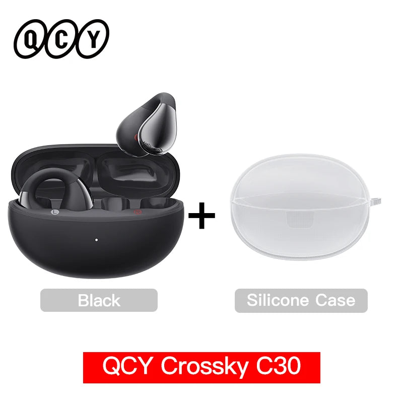 Fones de ouvido QCY Crossky C30 com clipe de orelha