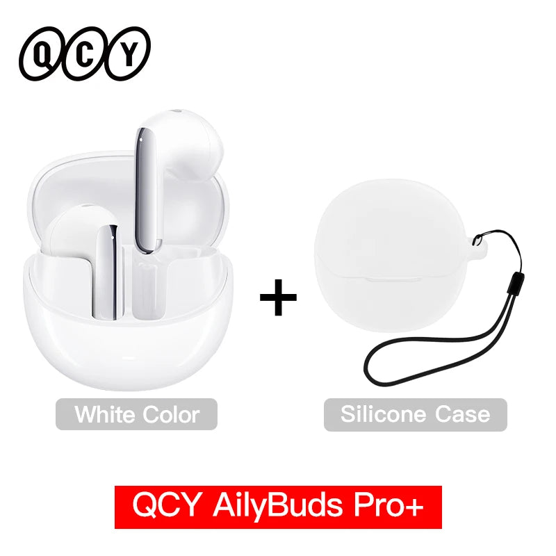 QCY HT10 AilyBuds Pro+ ANC com áudio de alta resolução e Bluetooth 5.3 LDAC, 6 microfones, AI HD, conexão multiponto para chamadas