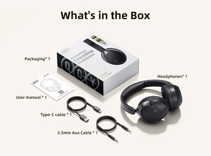 Fone de ouvido sem fio QCY H3 Pro ANC com cancelamento de ruído de 50 dB e áudio espacial de alta resolução com LDAC Bluetooth 5.4.