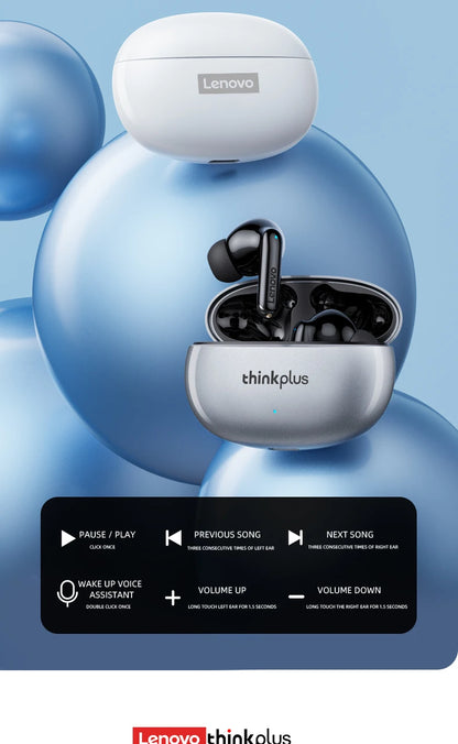 Fones de Ouvido Bluetooth Lenovo Thinkplus XT88 In Ear com Microfones Duplos, Redução de Ruído Estéreo, Graves HiFi e Controle Touch.