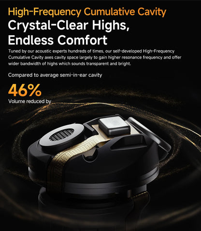 QCY HT10 AilyBuds Pro+ ANC com áudio de alta resolução e Bluetooth 5.3 LDAC, 6 microfones, AI HD, conexão multiponto para chamadas