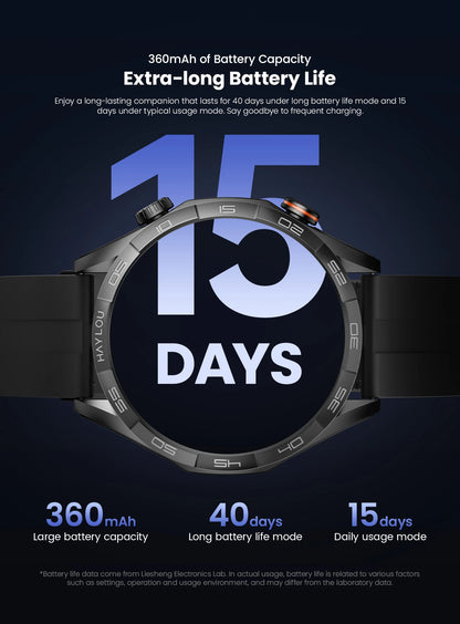Relógio inteligente Haylou Solar 5 com chamada de voz, tela AMOLED de 1,58'', 60Hz, monitoramento de saúde 24 horas, esportivo, masculino