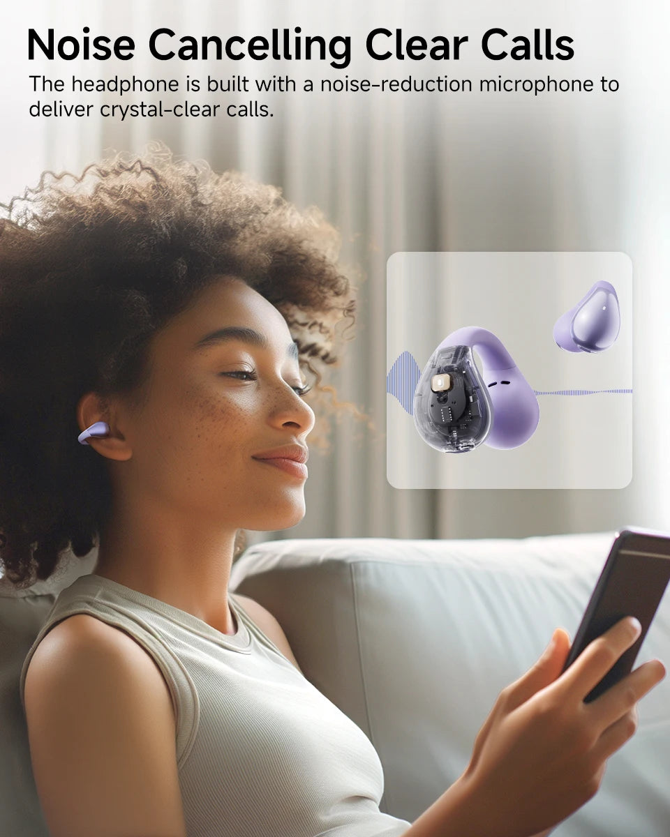 Fones de ouvido QCY Crossky C30 com clipe de orelha