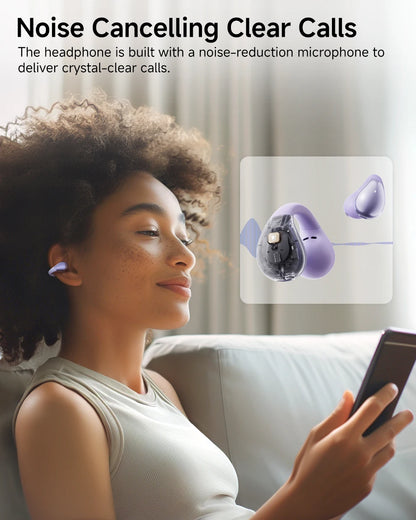 Fones de ouvido QCY Crossky C30 com clipe de orelha